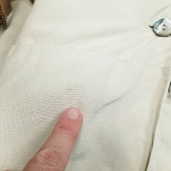 Sigrid Olsen Beige Button-Front Womens Blazer Jacket Size 8 Silk & Acetate Blend - Picture 5 of 9